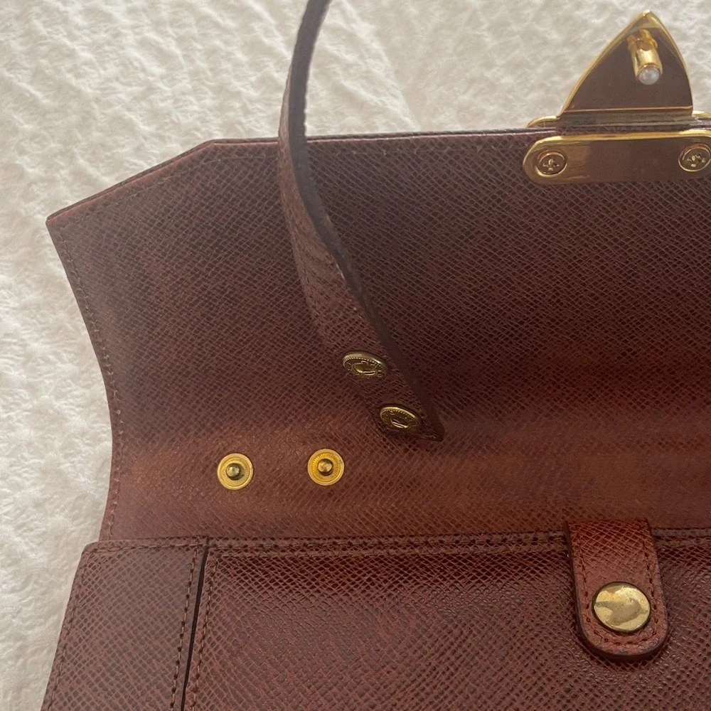 Elegant Brown Mini Briefcase Bag